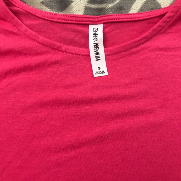Super cute hot pink shirt with striped detail - Picture 2 of 3